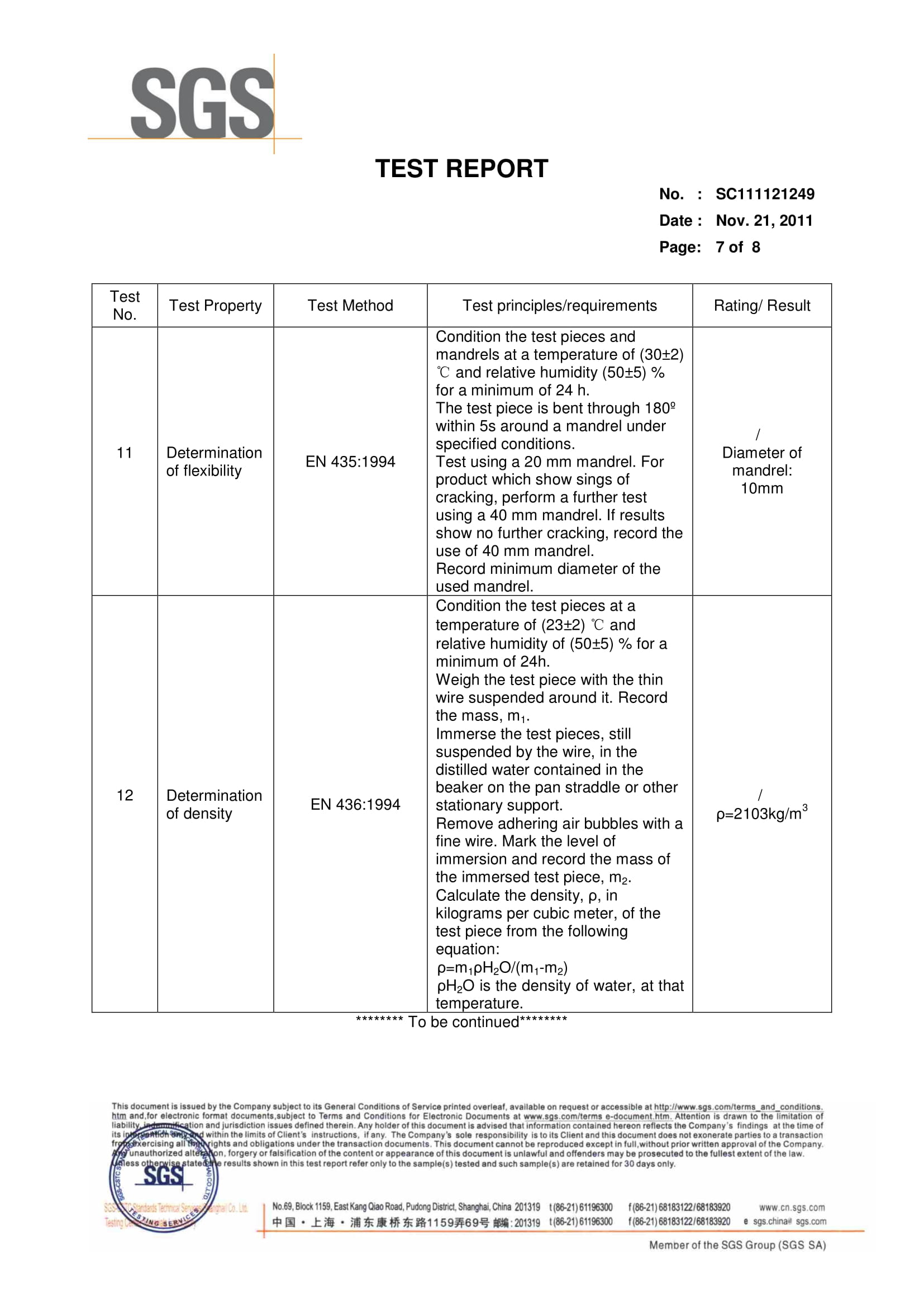 SS Floor SGS Test Report стр 7